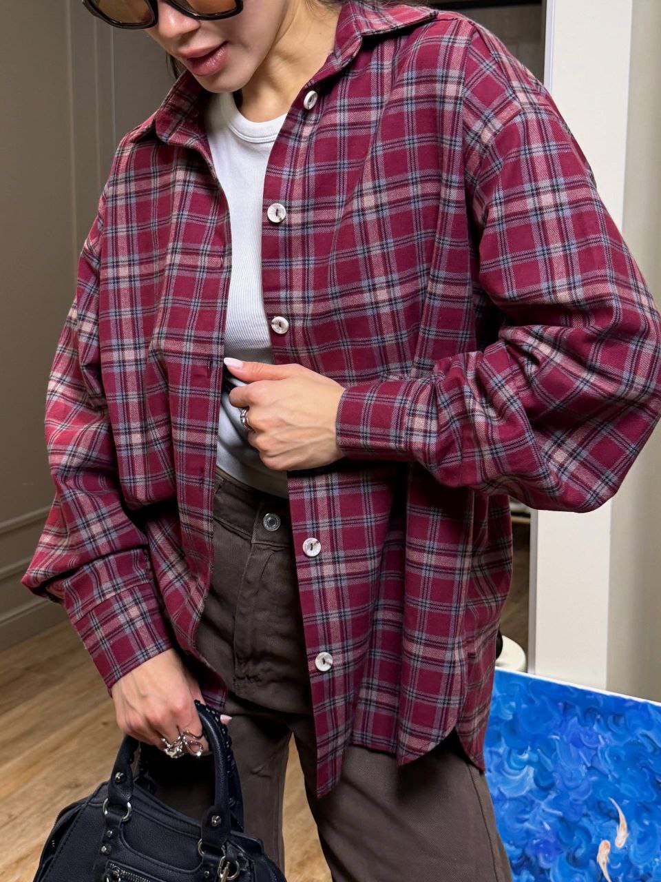 Languoti flaneliniai marškiniai