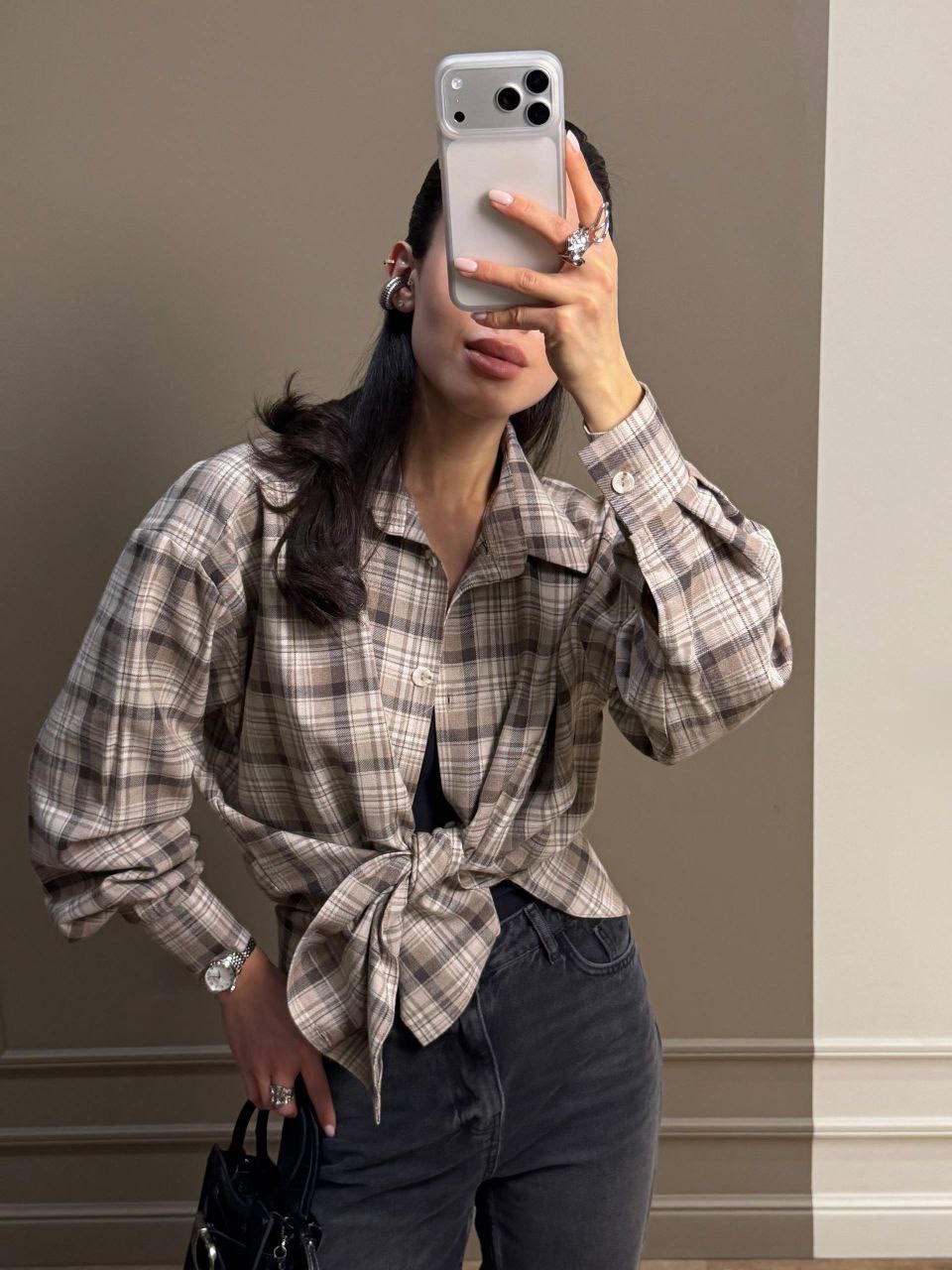 Languoti flaneliniai marškiniai