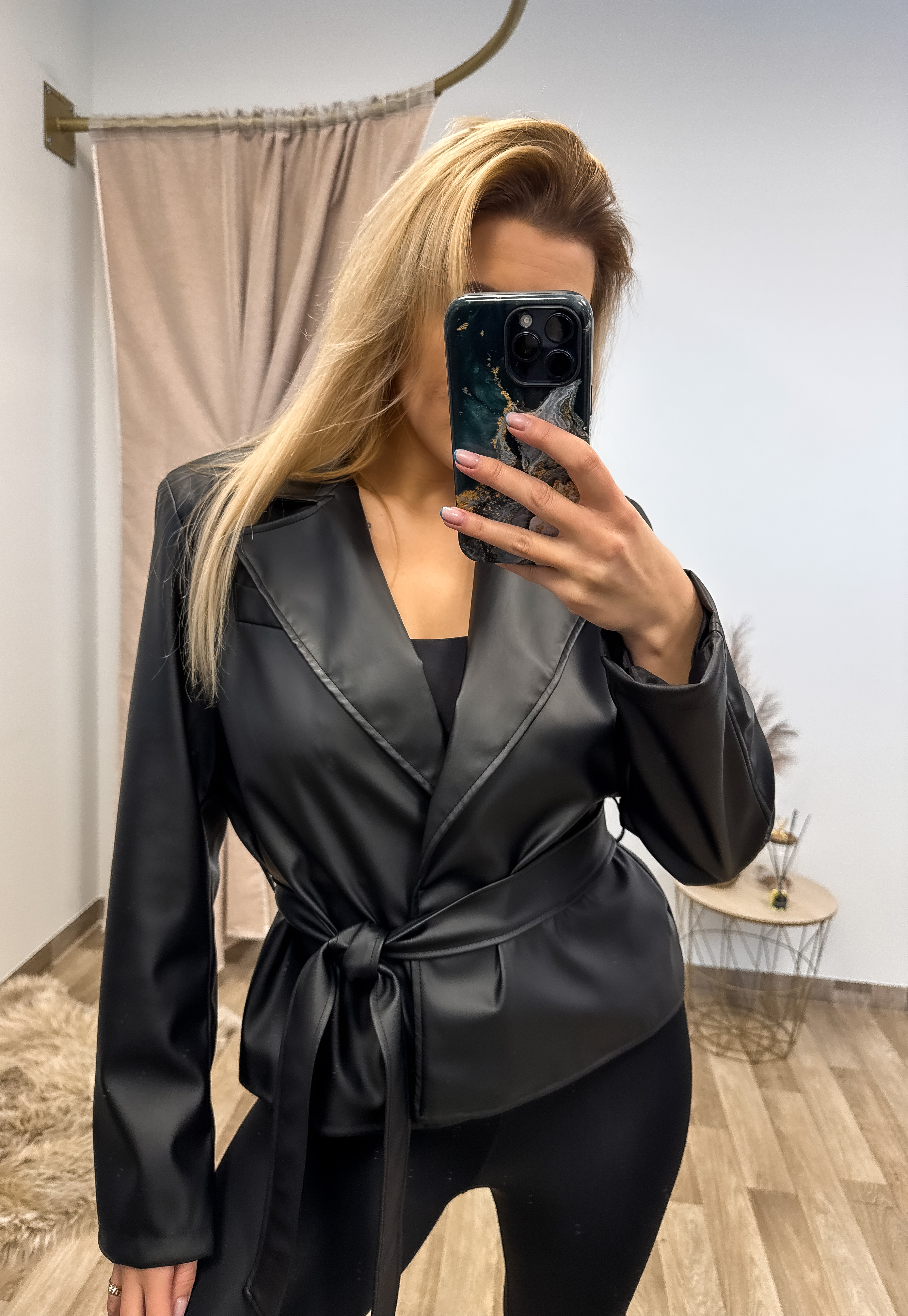 Eko odos švarkelis su dirželiu