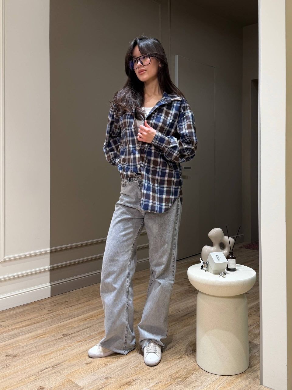 Languoti flaneliniai marškiniai