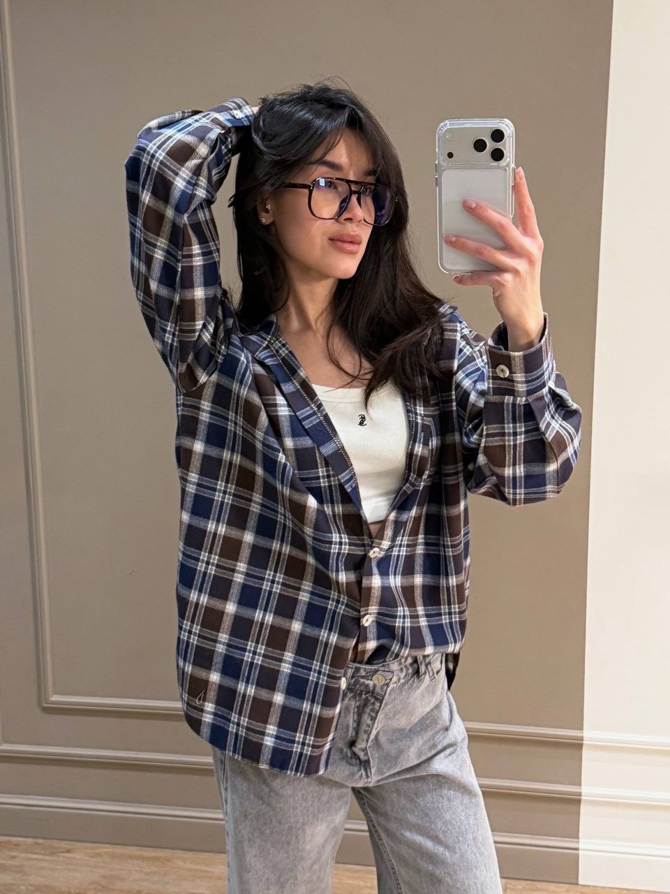 Languoti flaneliniai marškiniai