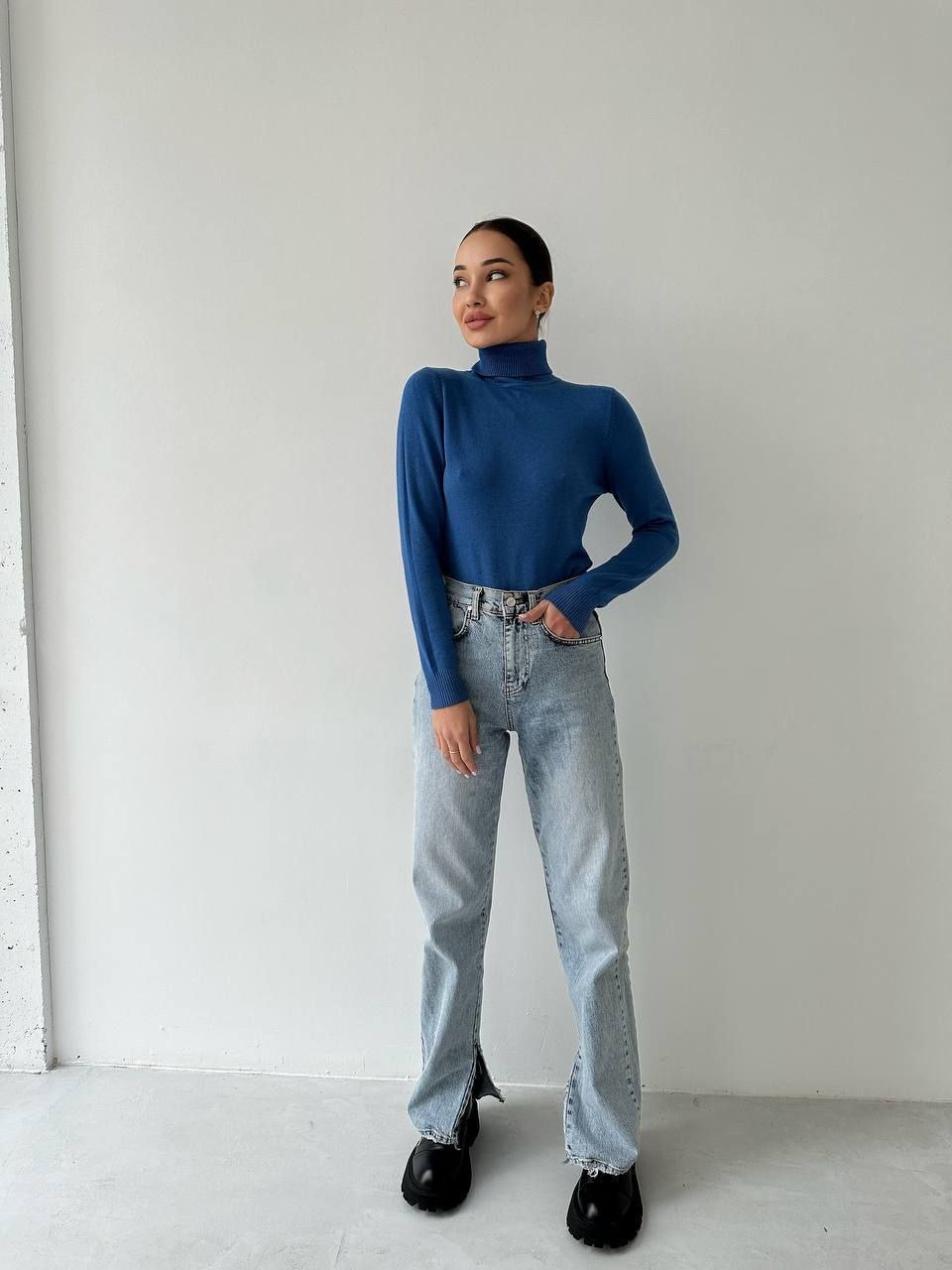 Megztinis aukštu kaklu su kašmyru