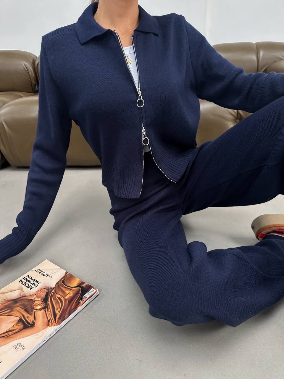 Mėlynas laisvalaikio kostiumėlis su vilna “Navy”