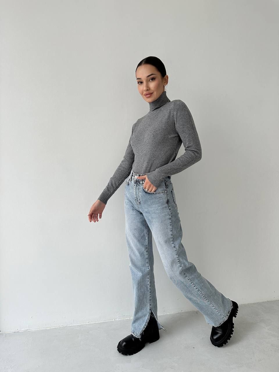 Megztinis aukštu kaklu su kašmyru