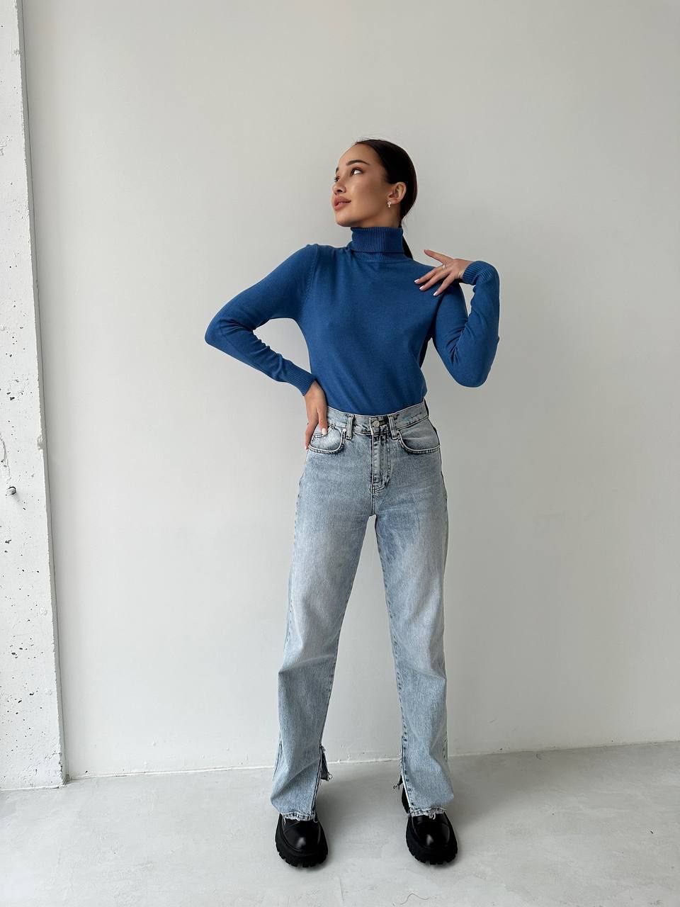 Megztinis aukštu kaklu su kašmyru