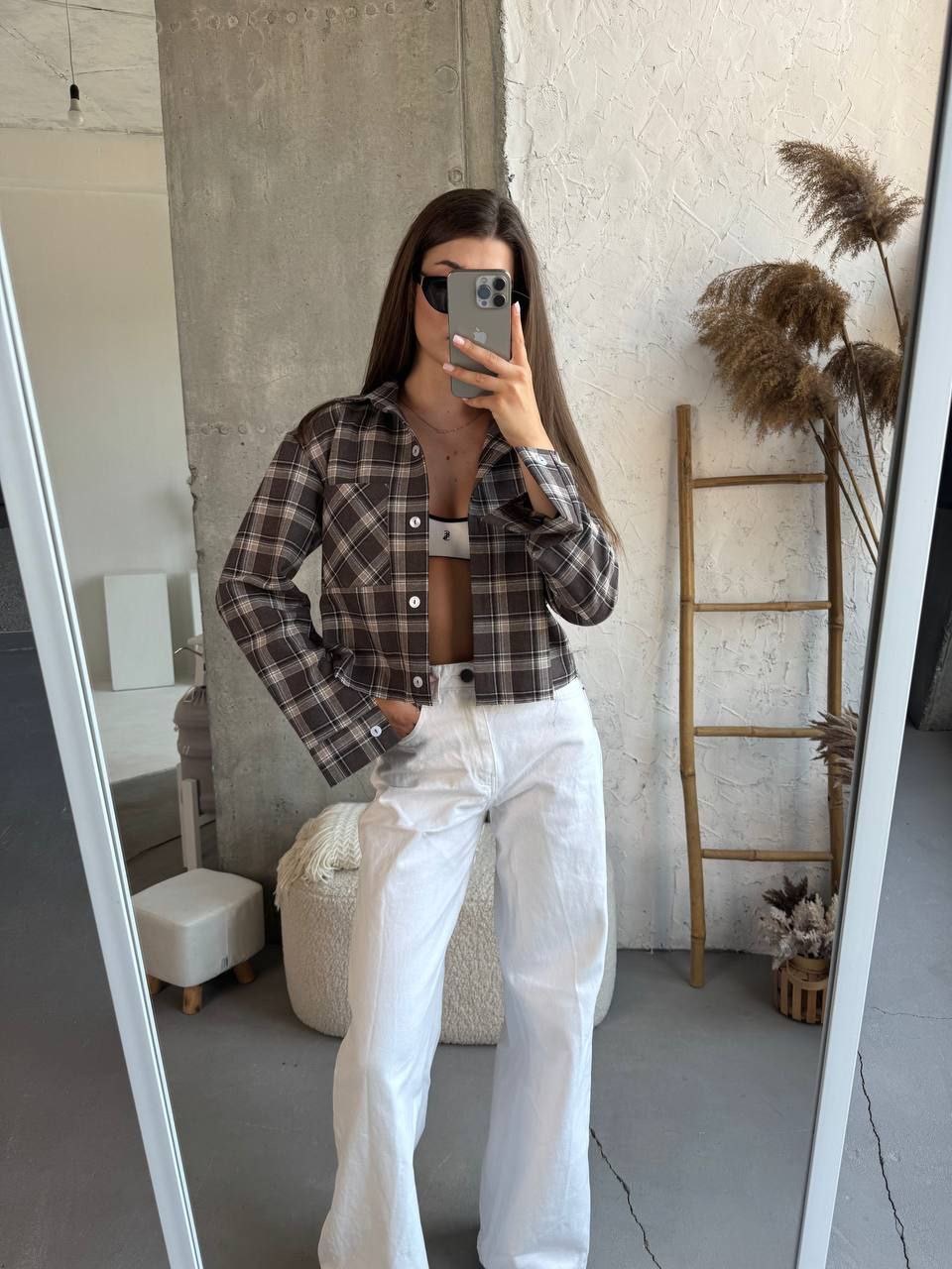 Languoti flaneliniai marškiniai