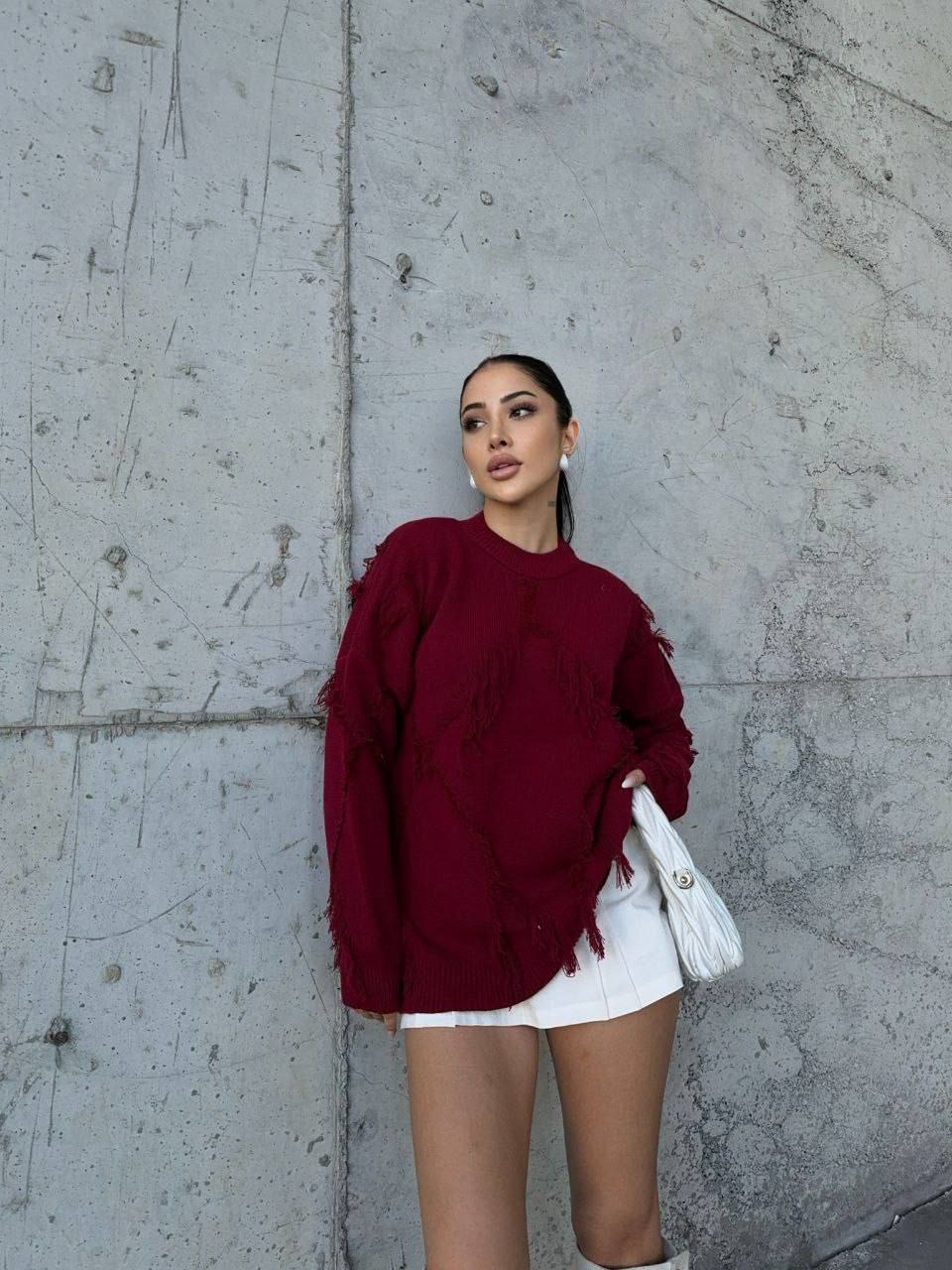 Oversize stiliaus megztinis su vilna