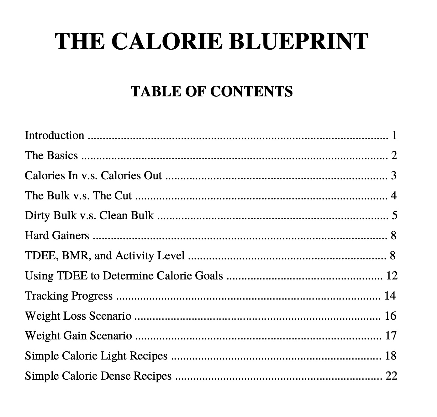 The Calorie Blueprint
