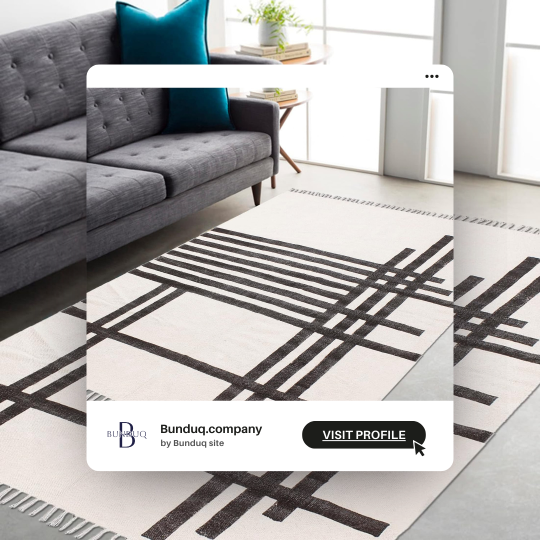 Lines of Tradition | Egyptian Wool Kilim with Contemporary Design Telling Stories of Craftsmanship