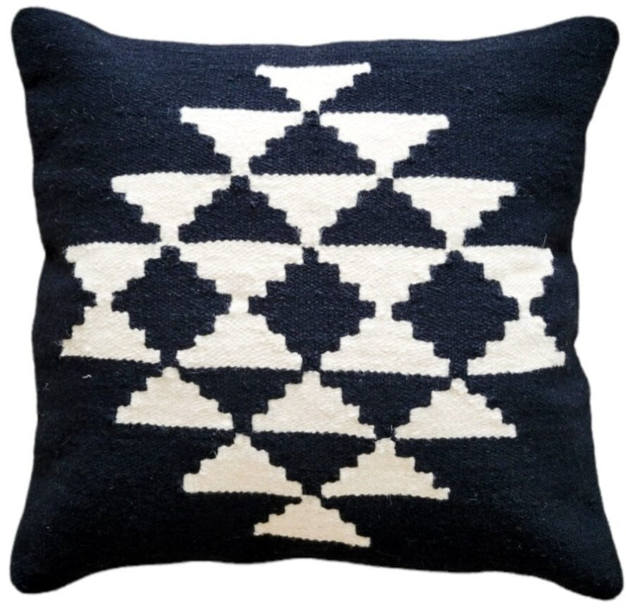 Shadowed Comfort: The Ethereal Wool Cushion in Deep Black
