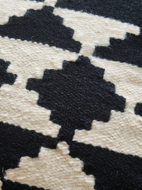 Shadowed Comfort: The Ethereal Wool Cushion in Deep Black