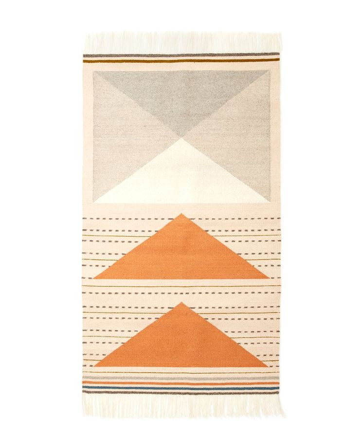 Egyptian Wool Kilim with Geometric Patterns