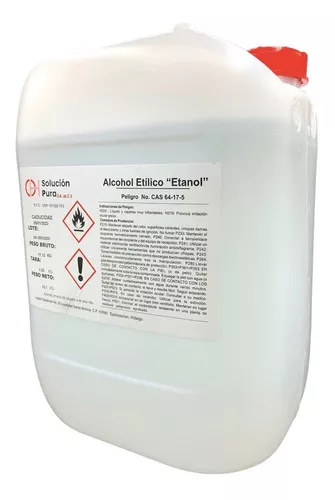 Alcohol Etílico puro de caña al 96%