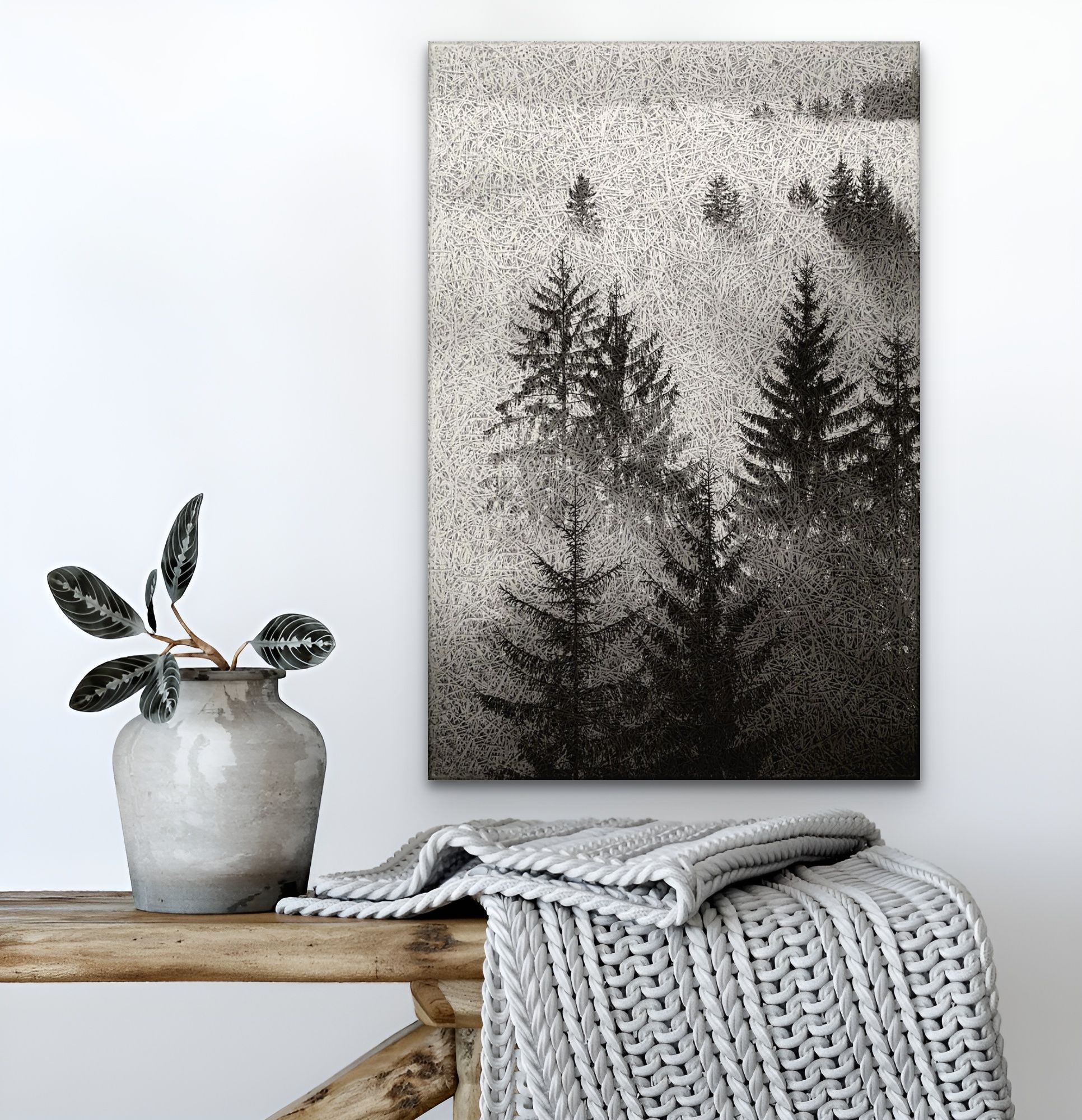 Monochrome Forest Art Print