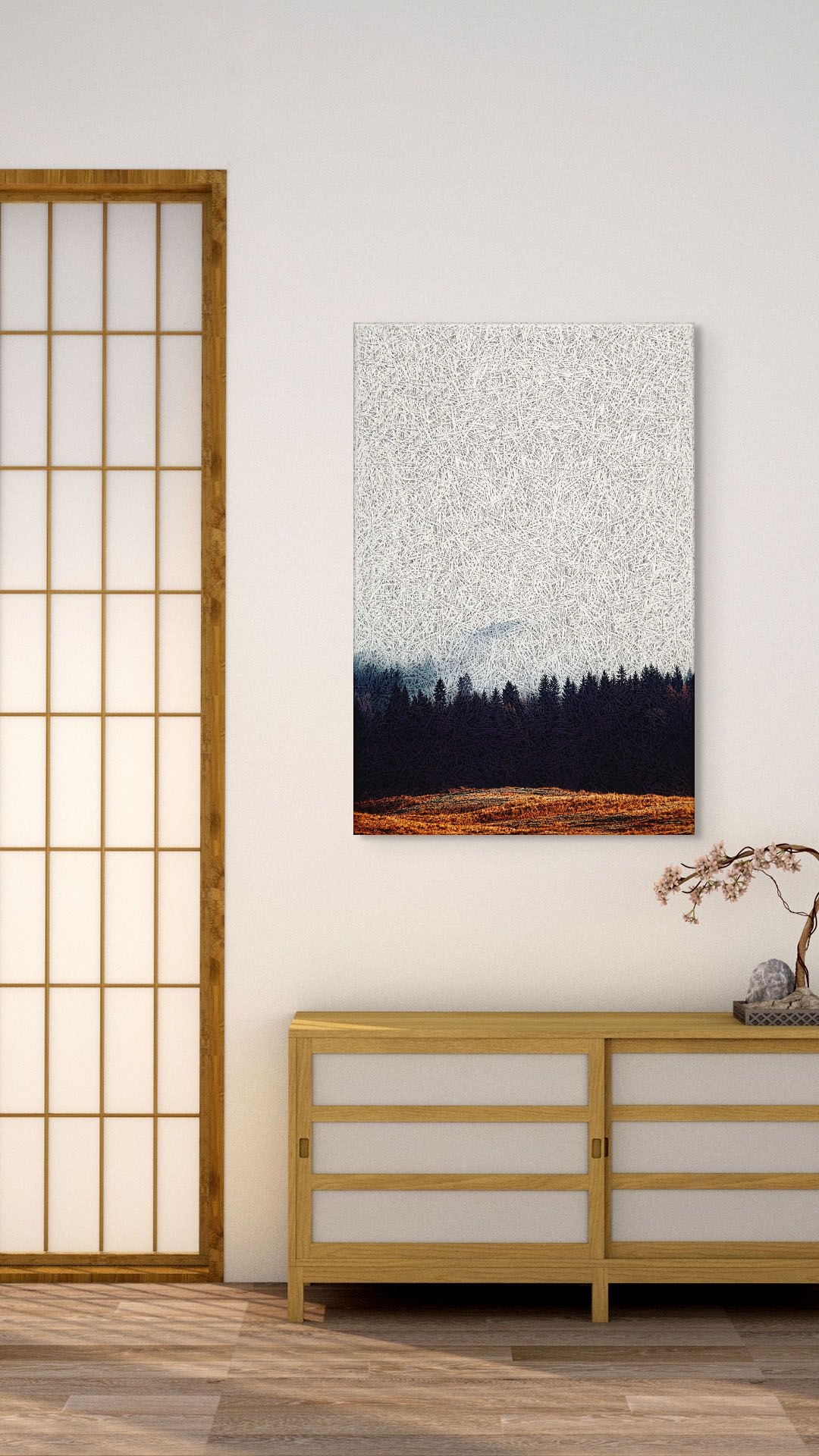 Golden Meadow Forest Acoustic Wall Panel