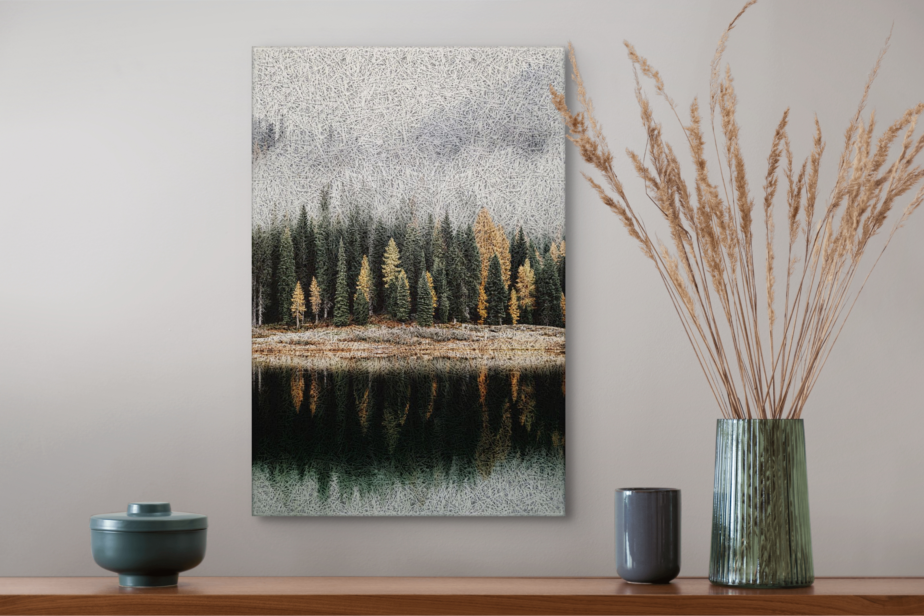 Forest Lake Reflection Acoustic Wall Panel