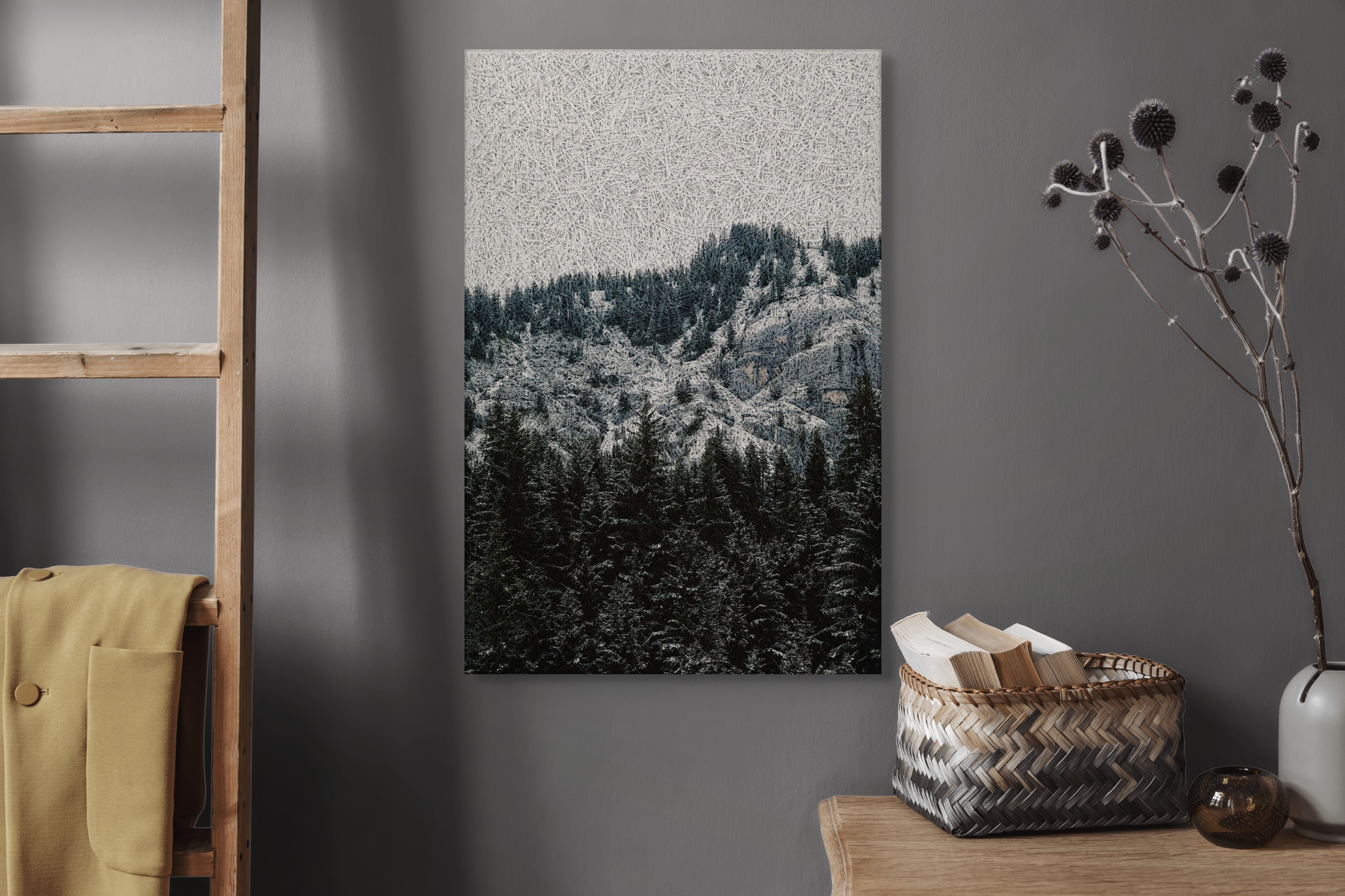 Alpine Winter Forest Acoustic Wall Panel