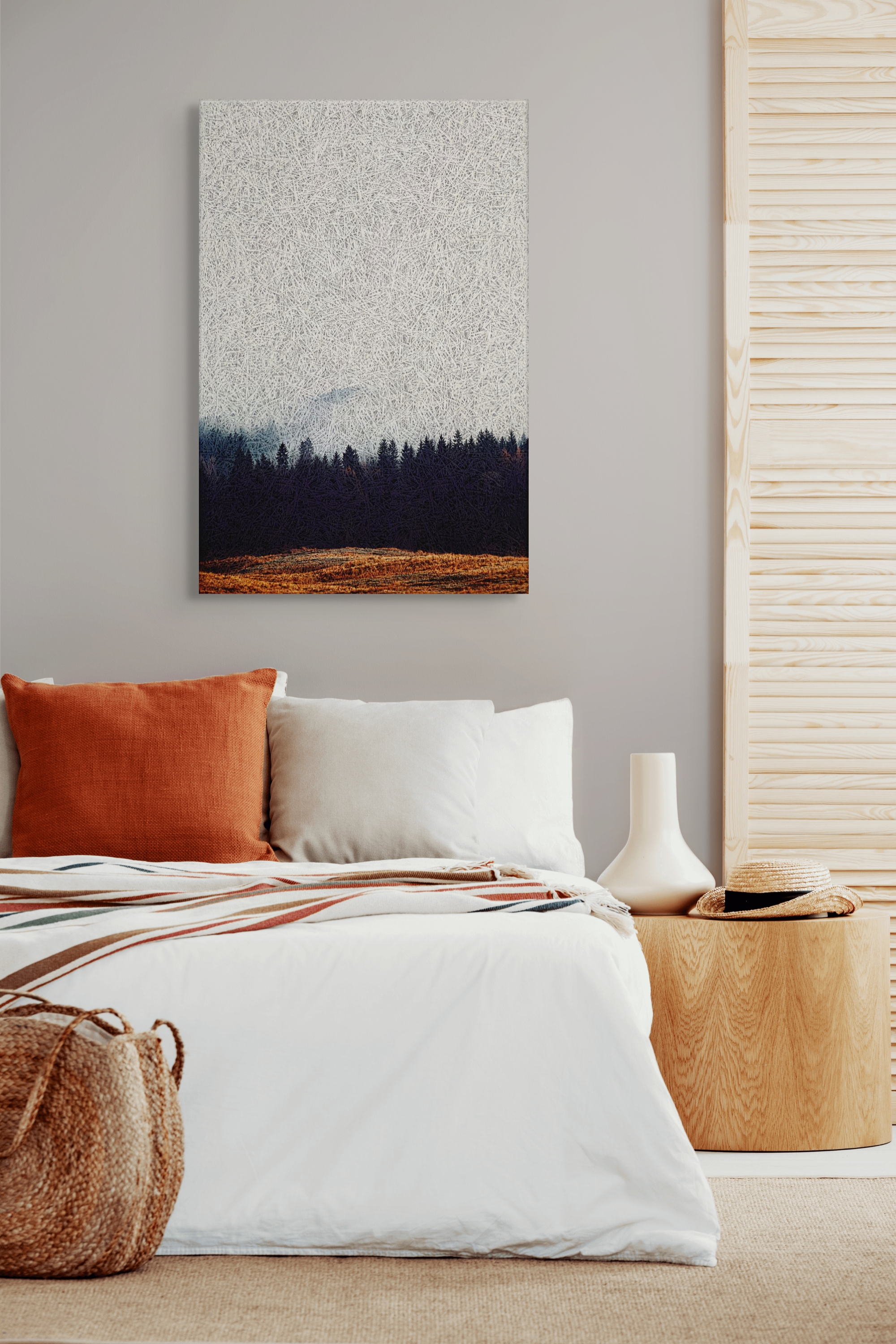 Golden Meadow Forest Acoustic Wall Panel