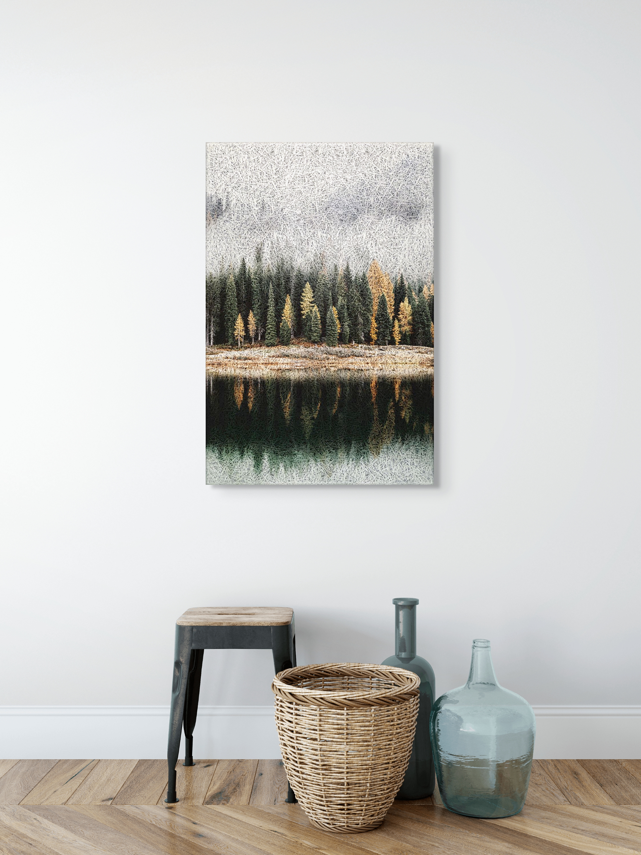 Forest Lake Reflection Acoustic Wall Panel