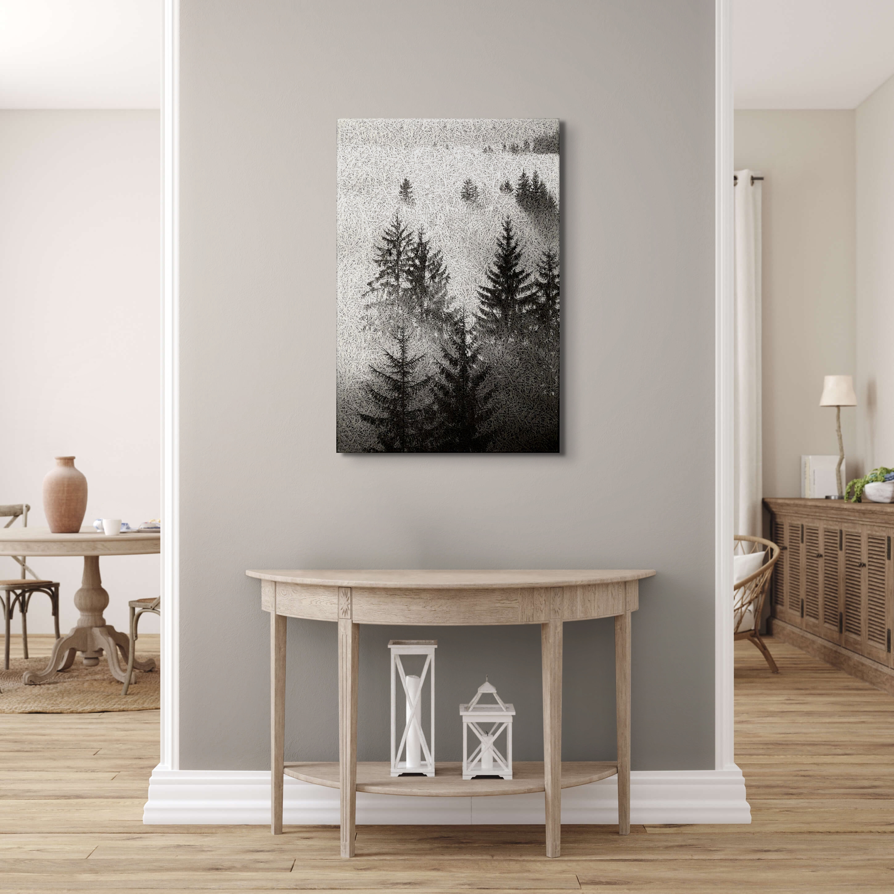 Monochrome Forest Art Print