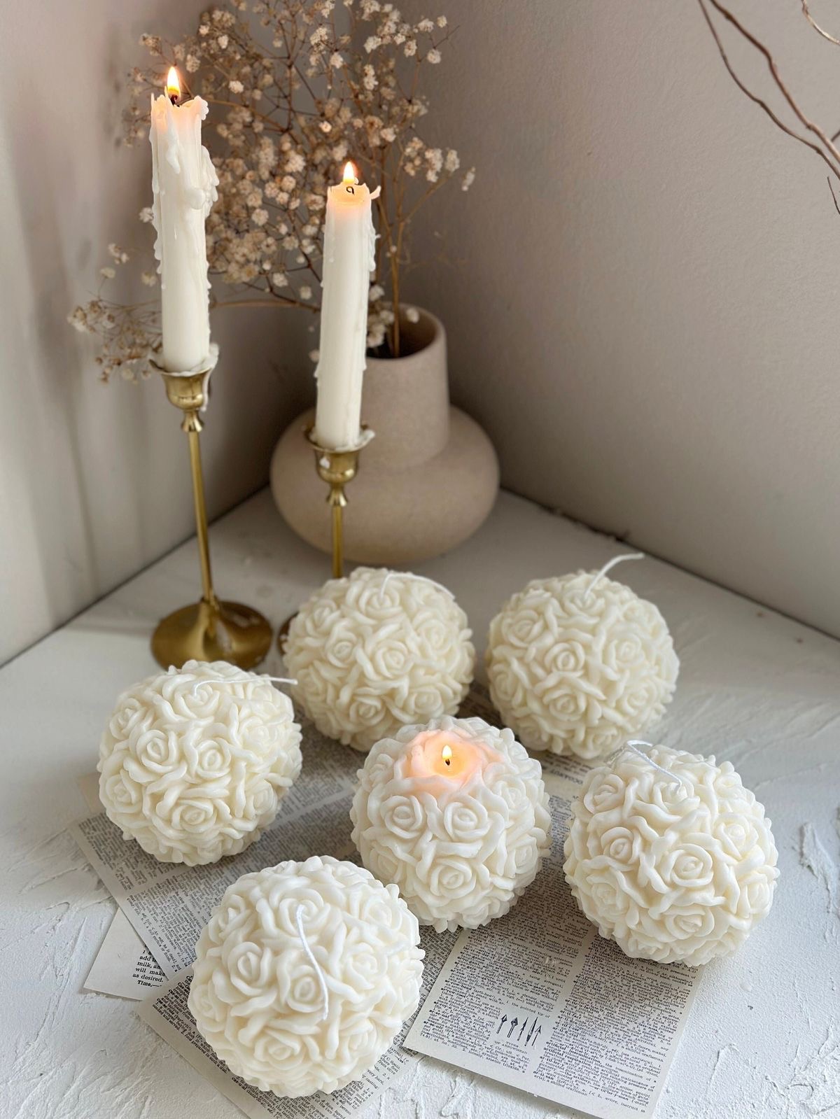 Vela Esfera De Rosas