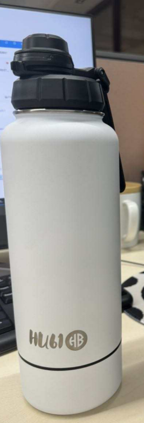 Double walled wide mouth thermos with 2 in 1 cover