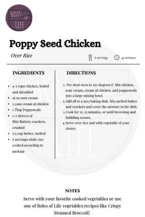 Poppy Seed Chicken