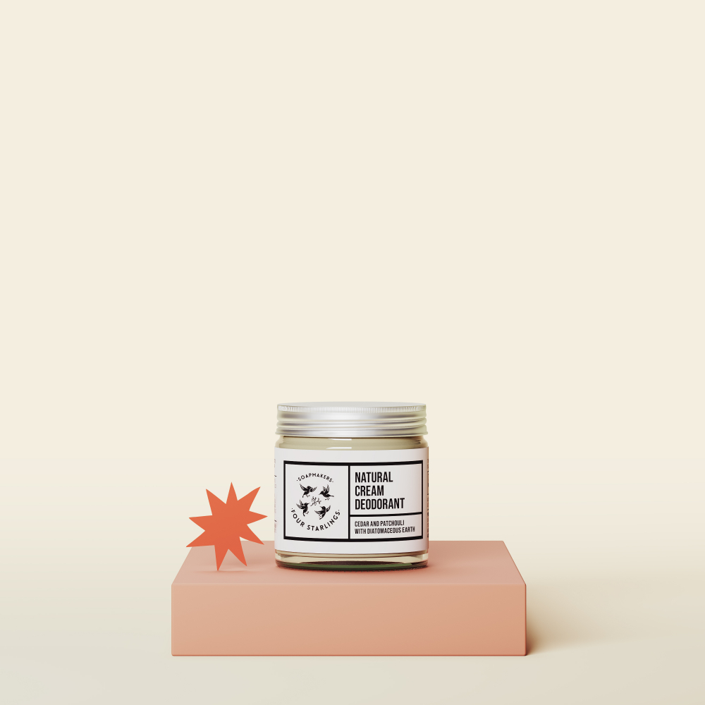 4 Starlings Natūralus dezodoruojantis kremas - „Kedras ir pačiulis“, 60ml