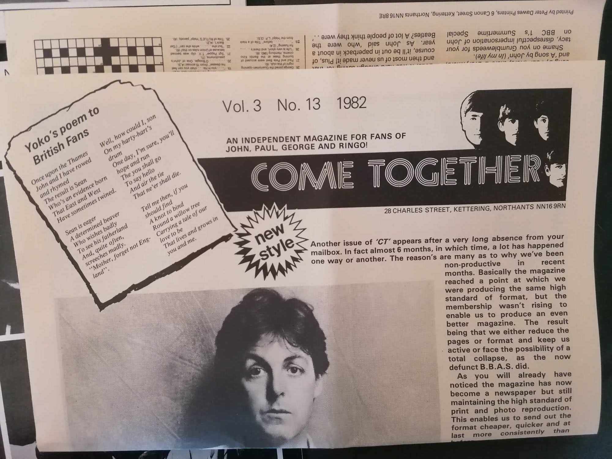international Beatles club magazine COME TOGETHER 1979/81 full set 1-13 Excellent condition