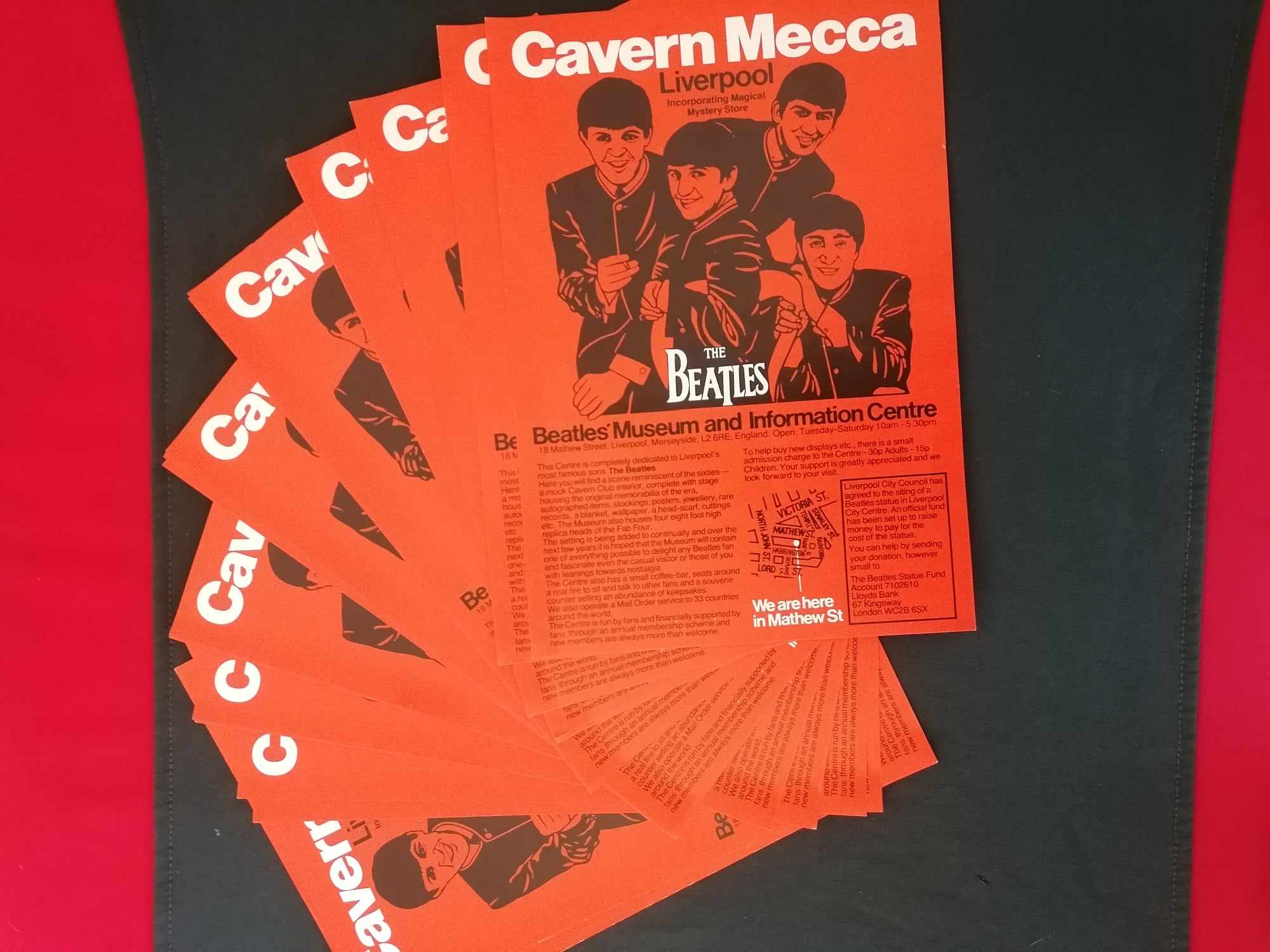  Rare CAVERN MECCA Liverpool Beatles Museum 1981 Flyers from opening day