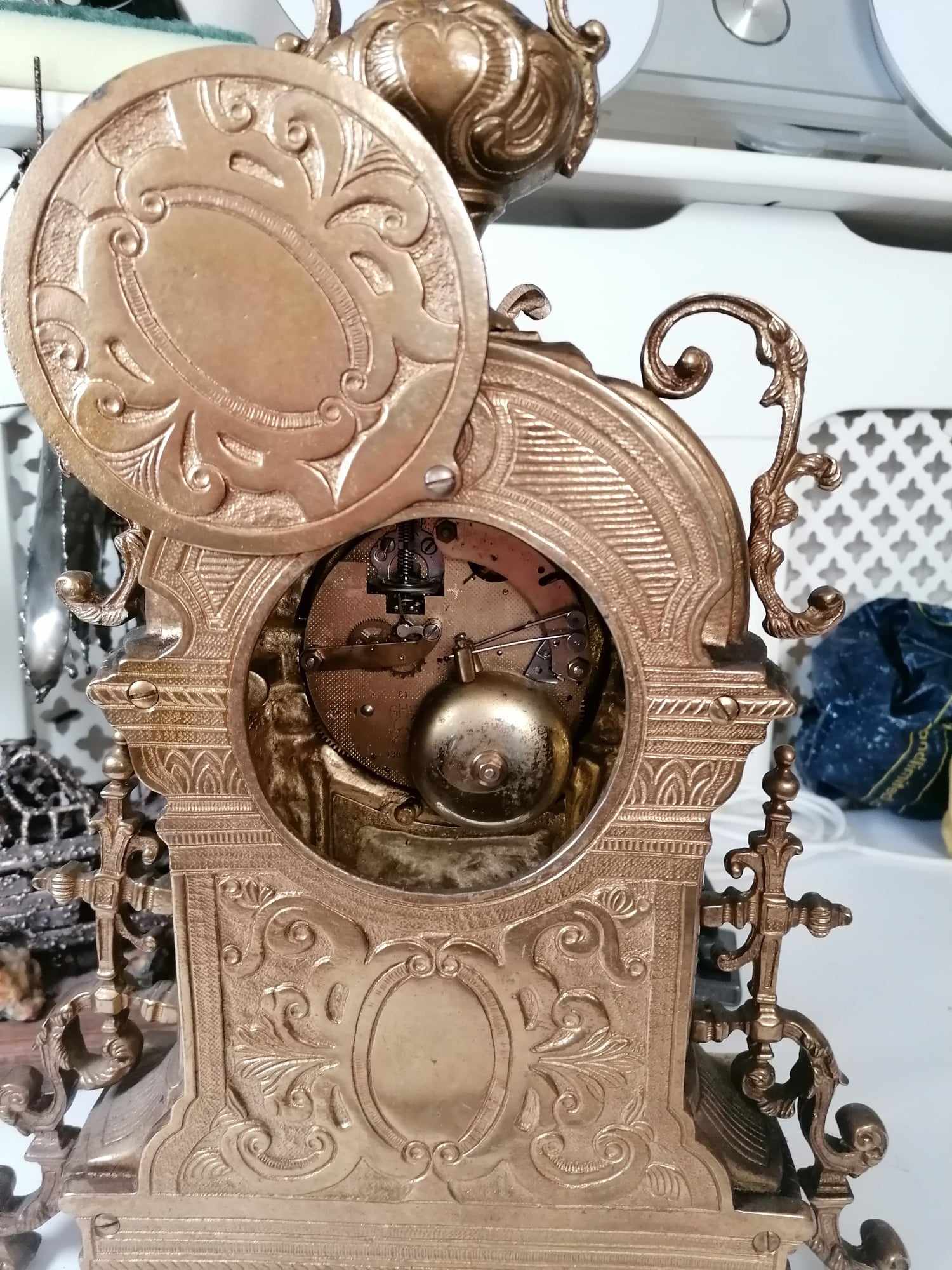 Solid Brass Imperial franz hermle Italy Imperial 8 day mantle clock