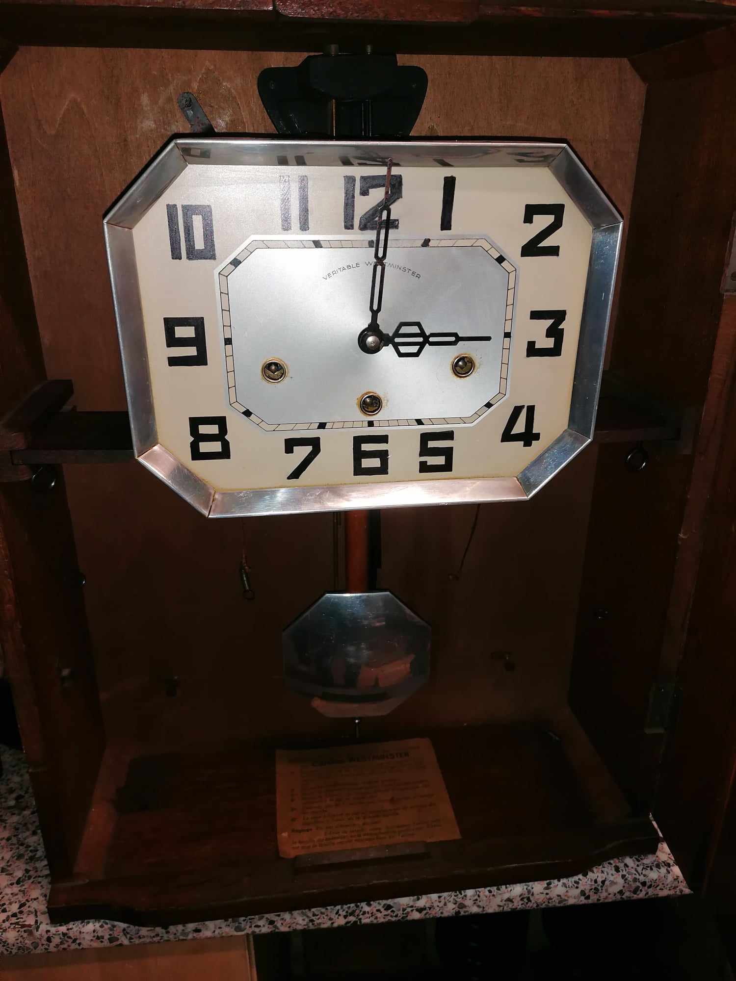 Large French Veritable Westminster wall clock with 8 Hammers in Oak fully working