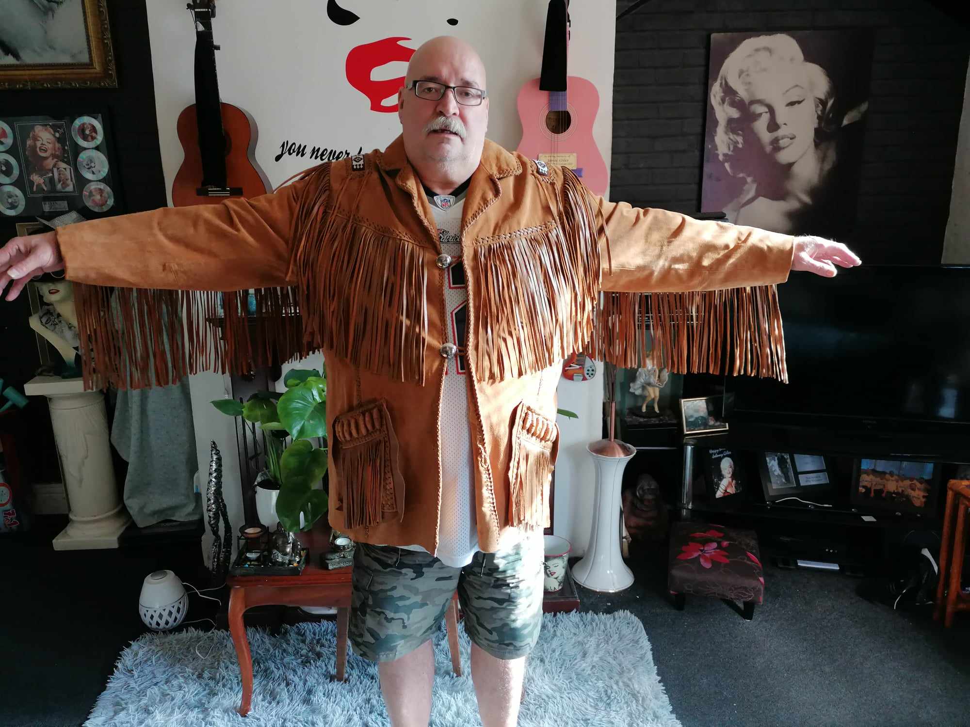 Scully Men's Western Cowboy/Biker Fringed Boar Suede Leather Coat 758 SIZE 52 XL