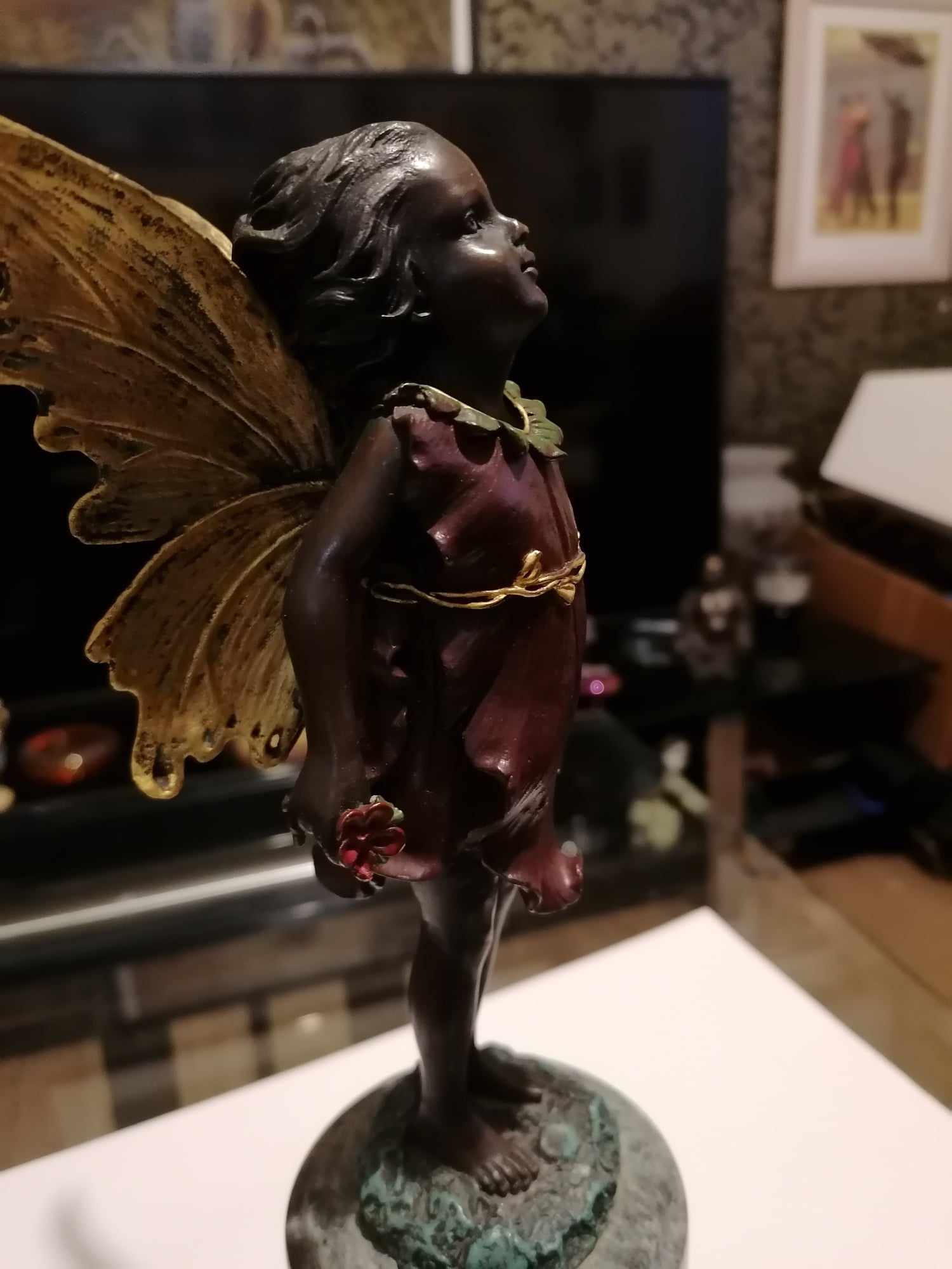 Cold painted bronze female fairy elfin by Miguel Fernando Lopez (MILO) 32cm 2.6kilo