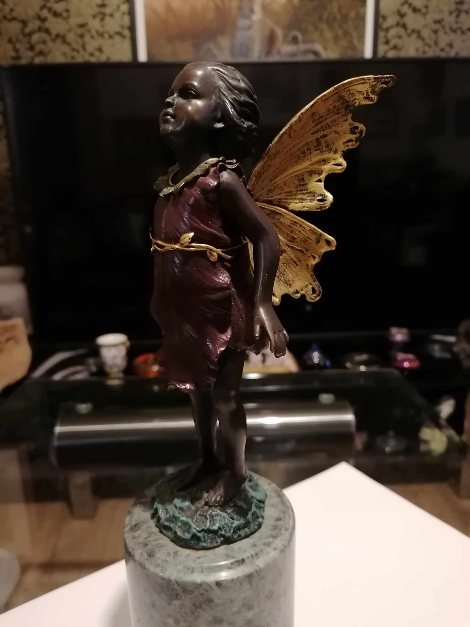 Cold painted bronze female fairy elfin by Miguel Fernando Lopez (MILO) 32cm 2.6kilo