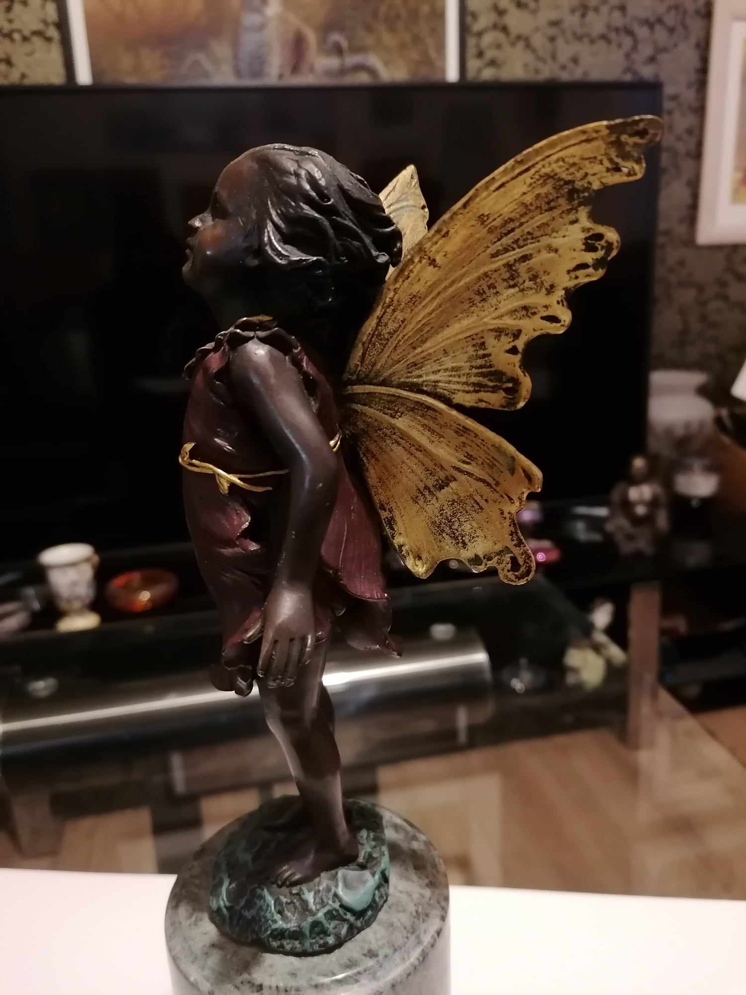 Cold painted bronze female fairy elfin by Miguel Fernando Lopez (MILO) 32cm 2.6kilo
