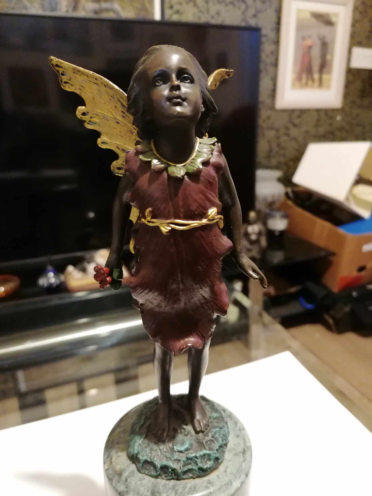 Cold painted bronze female fairy elfin by Miguel Fernando Lopez (MILO) 32cm 2.6kilo