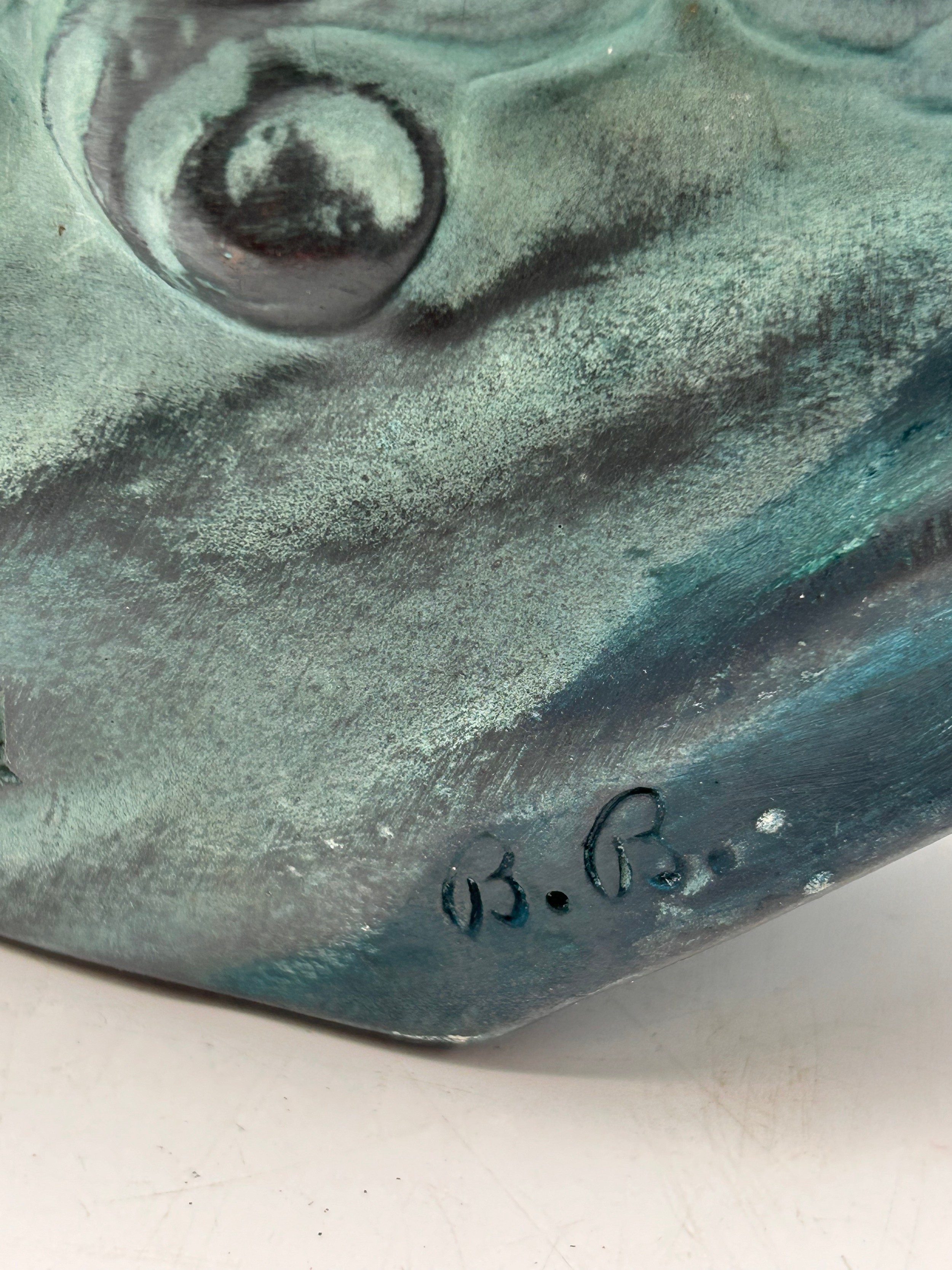 Terracotta bust of a Girl Signed Depose B.B. 121 Stands 26cm High