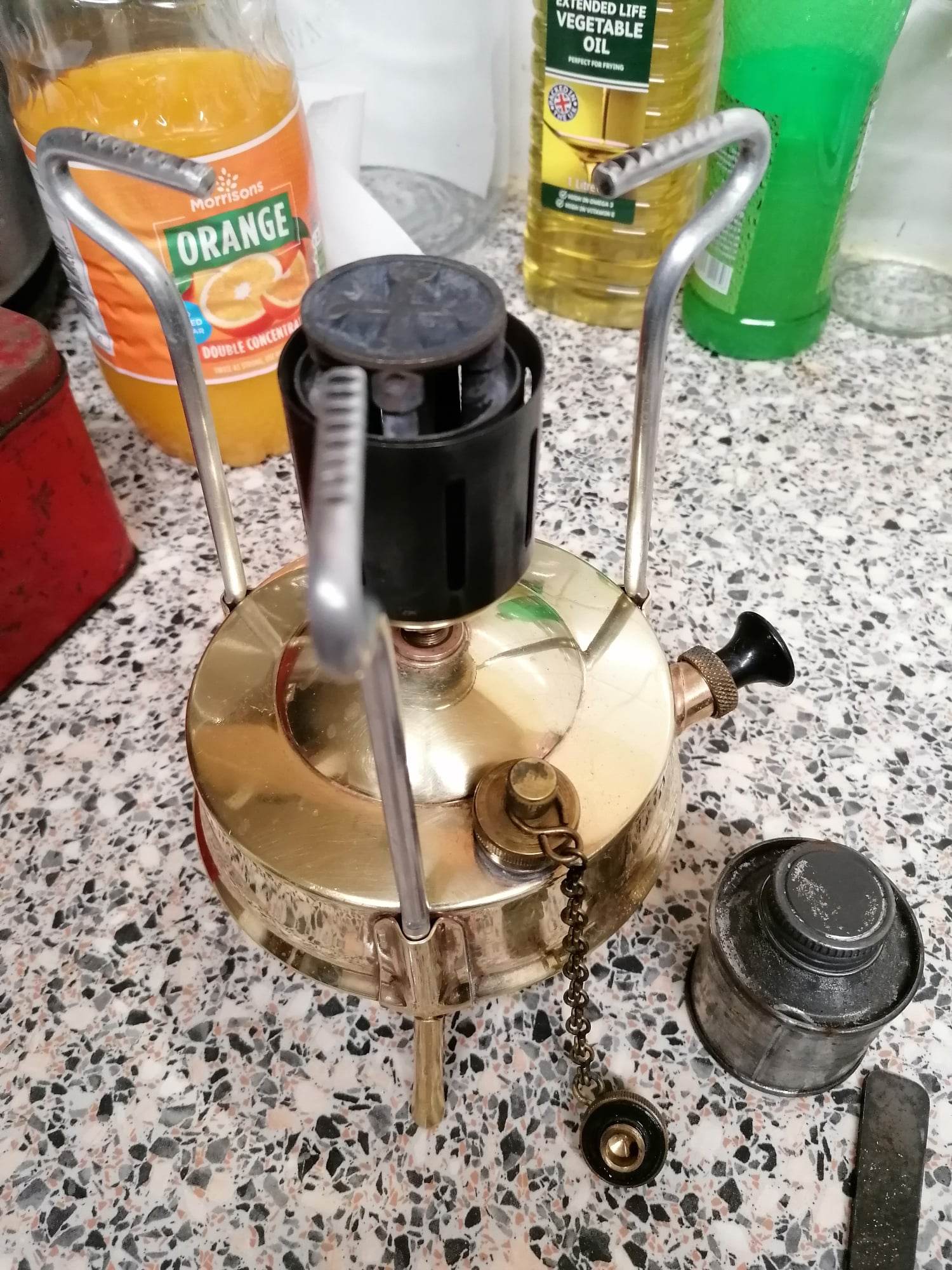 vintage Primus Pressure Kerosene etc camping stove in Brass with new pump seals