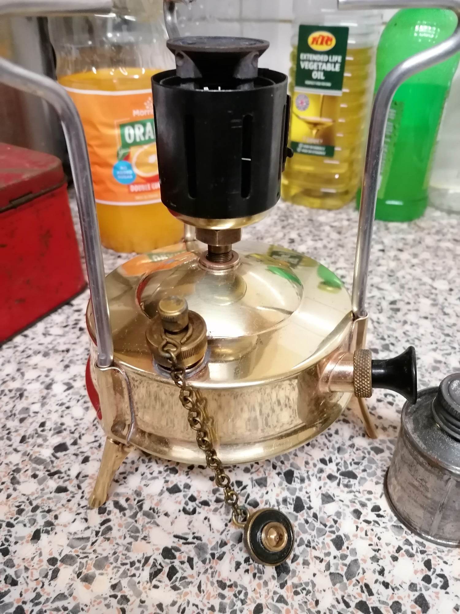 vintage Primus Pressure Kerosene etc camping stove in Brass with new pump seals