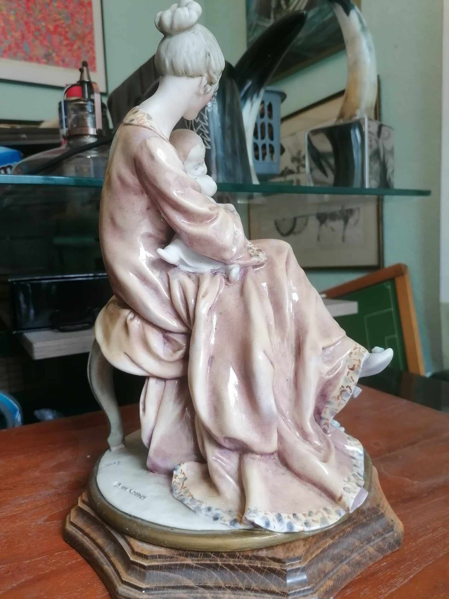 Retired Rare CapoDimonte Giuseppi Armani Florence Figurine Mother and Baby 1983
