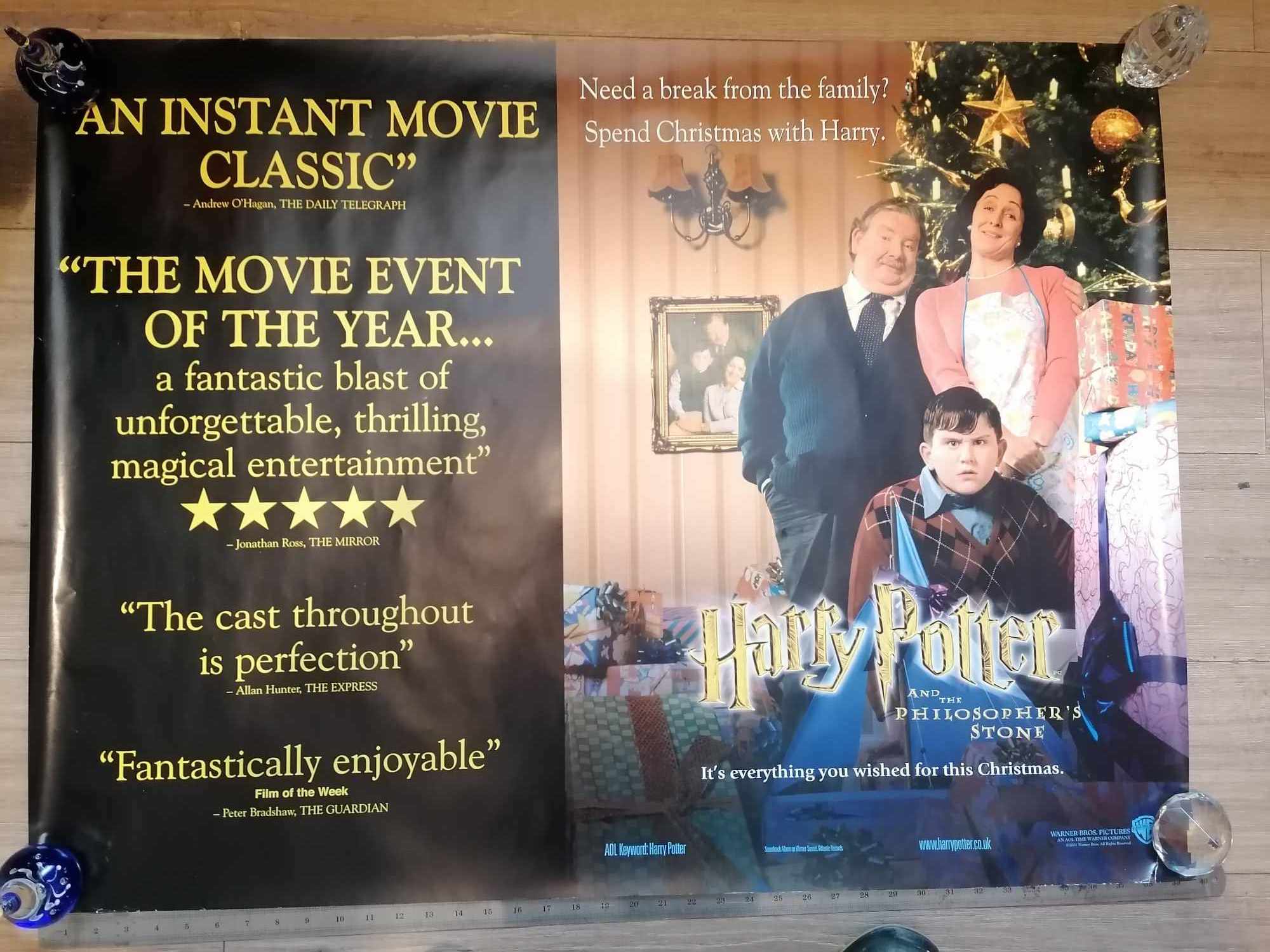 2001 Genuine UK Quad Cinema poster harry potter philosopher's stone 40x30" 