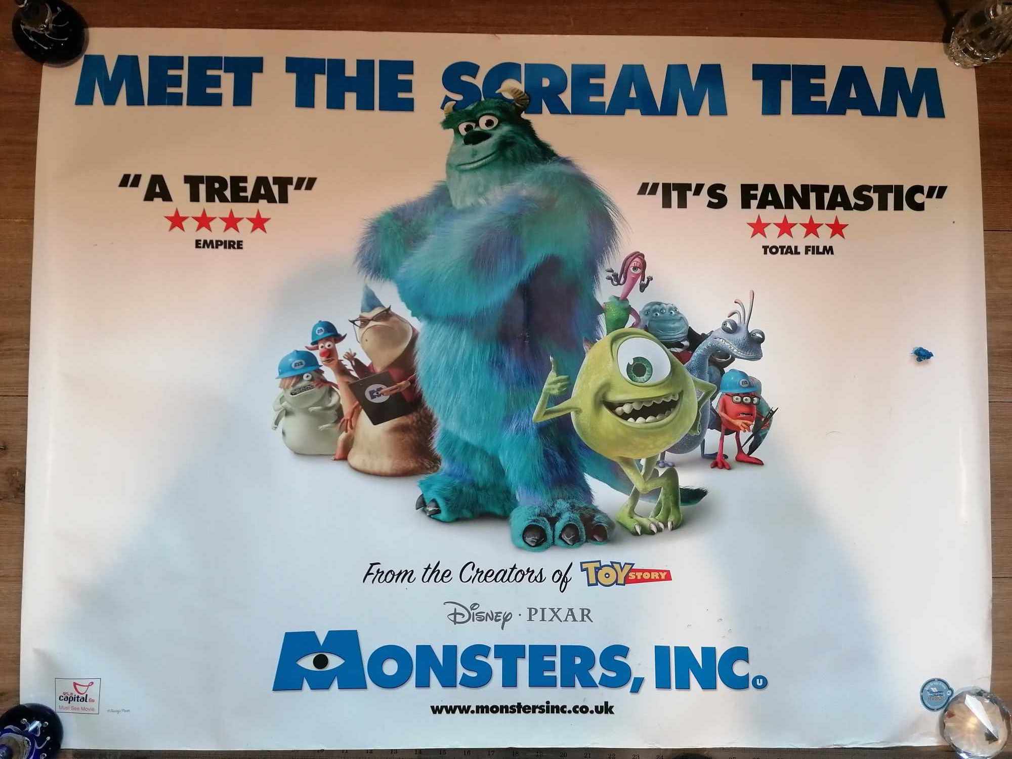 2002 Genuine one sheet Cinema poster Monsters Inc 40 x 30"