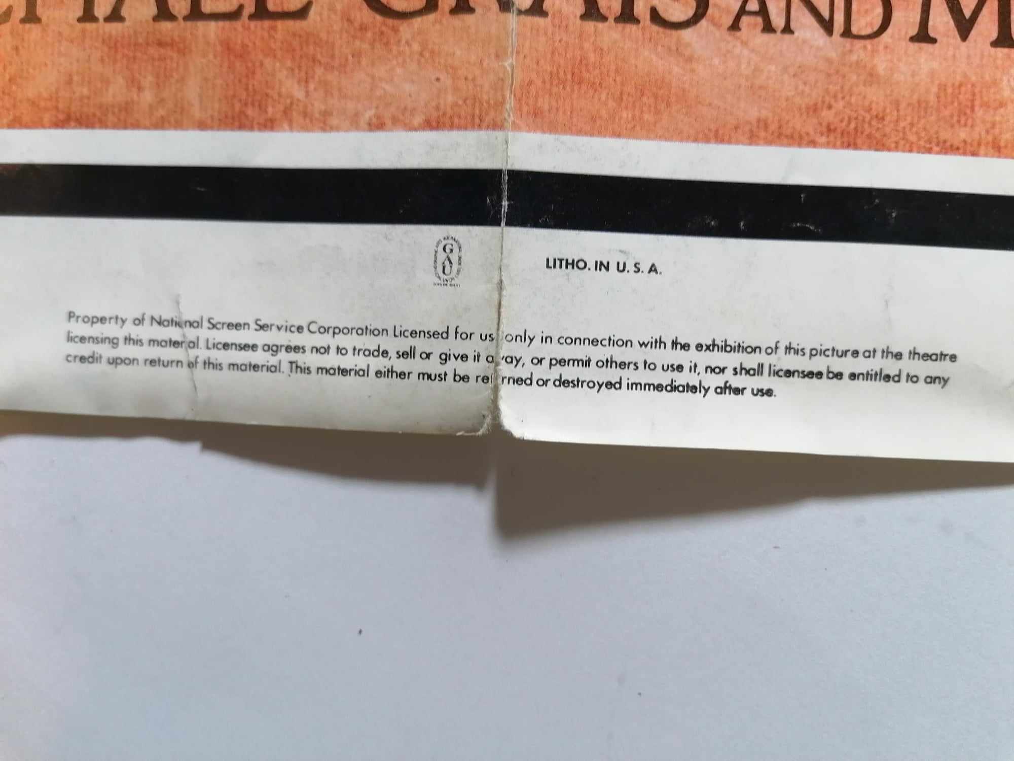 1981 Genuine One Sheet 40 x 30" Cinema Poster Death Hunt Charles Bronson, Lee Marvin, Angie Dickinson