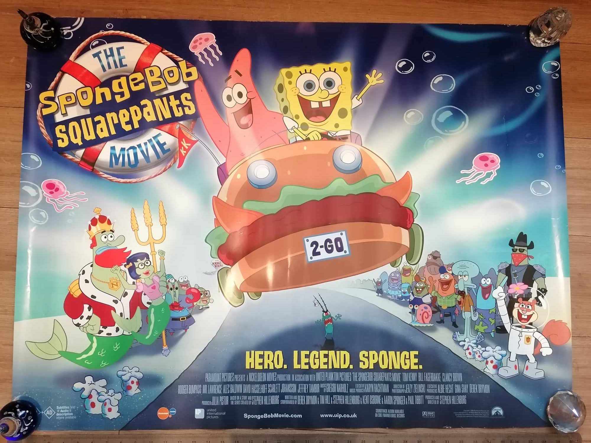 2004 Genuine One Sheet 40 x 30" Cinema Poster  SpongeBob SquarePants