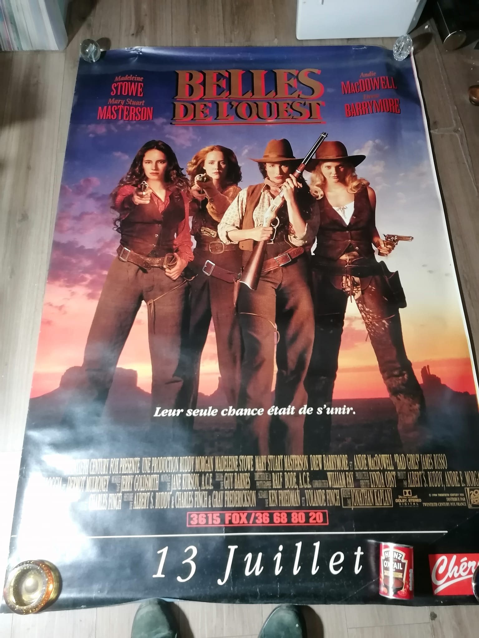 Massive French Lightbox Poster 120 x 175cm av. BEAUTIES OF THE WEST (1994)  BAD GIRLS MADELEINE STOWE, ANDIE MacDOWELL