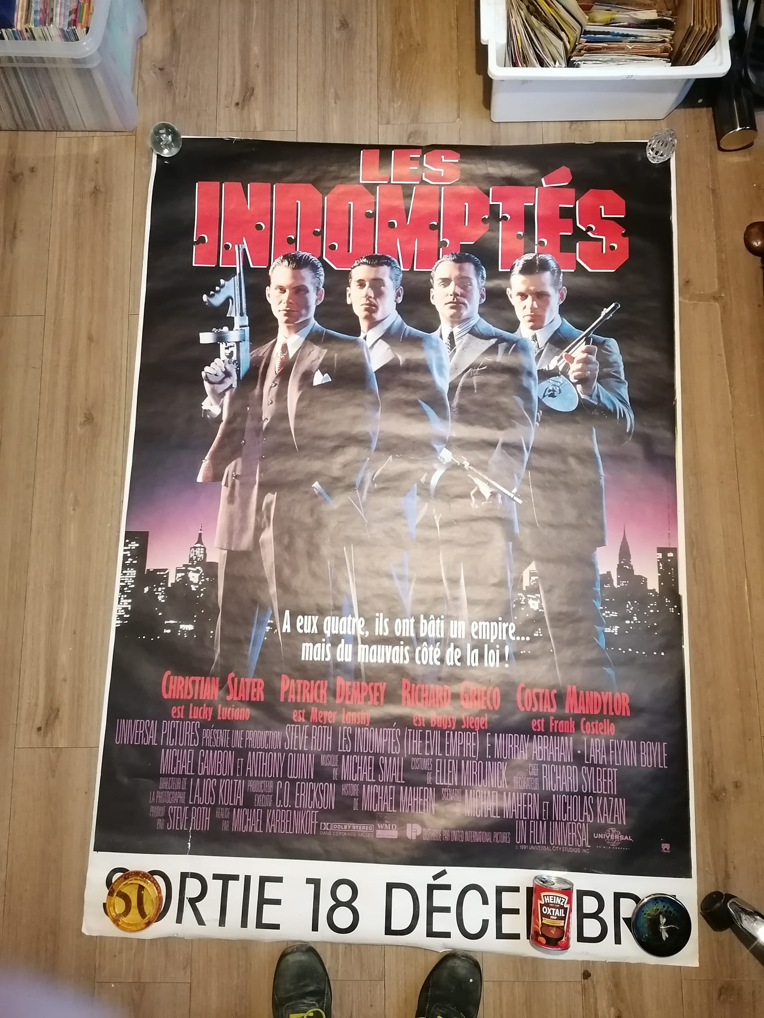 1991 Genuine Massive French Lightbox Poster 120 x 160cm Les Indomptes (Mobsters) Christian slater Anthiny Quinn Patrik Dempsey