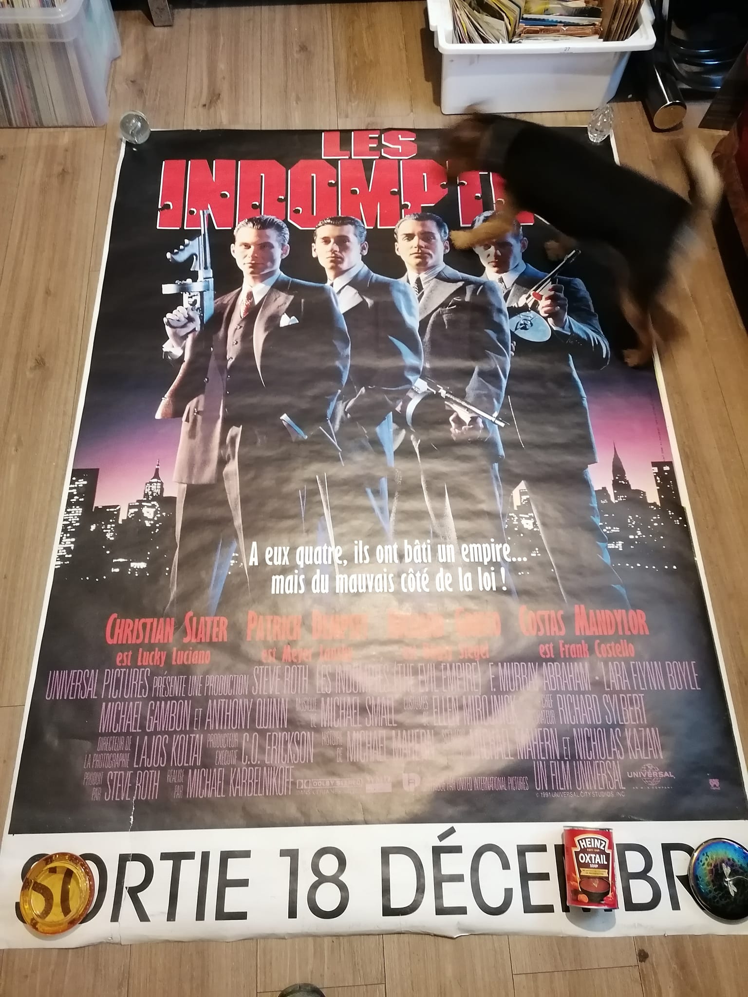 1991 Genuine Massive French Lightbox Poster 120 x 160cm Les Indomptes (Mobsters) Christian slater Anthiny Quinn Patrik Dempsey