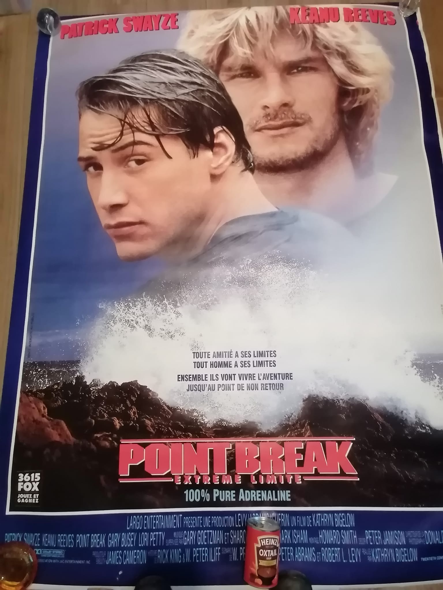 1991 Genuine Massive French Lightbox Poster 120 x 160cm Point Blank  Patrick Swayze, Keanu Reeves