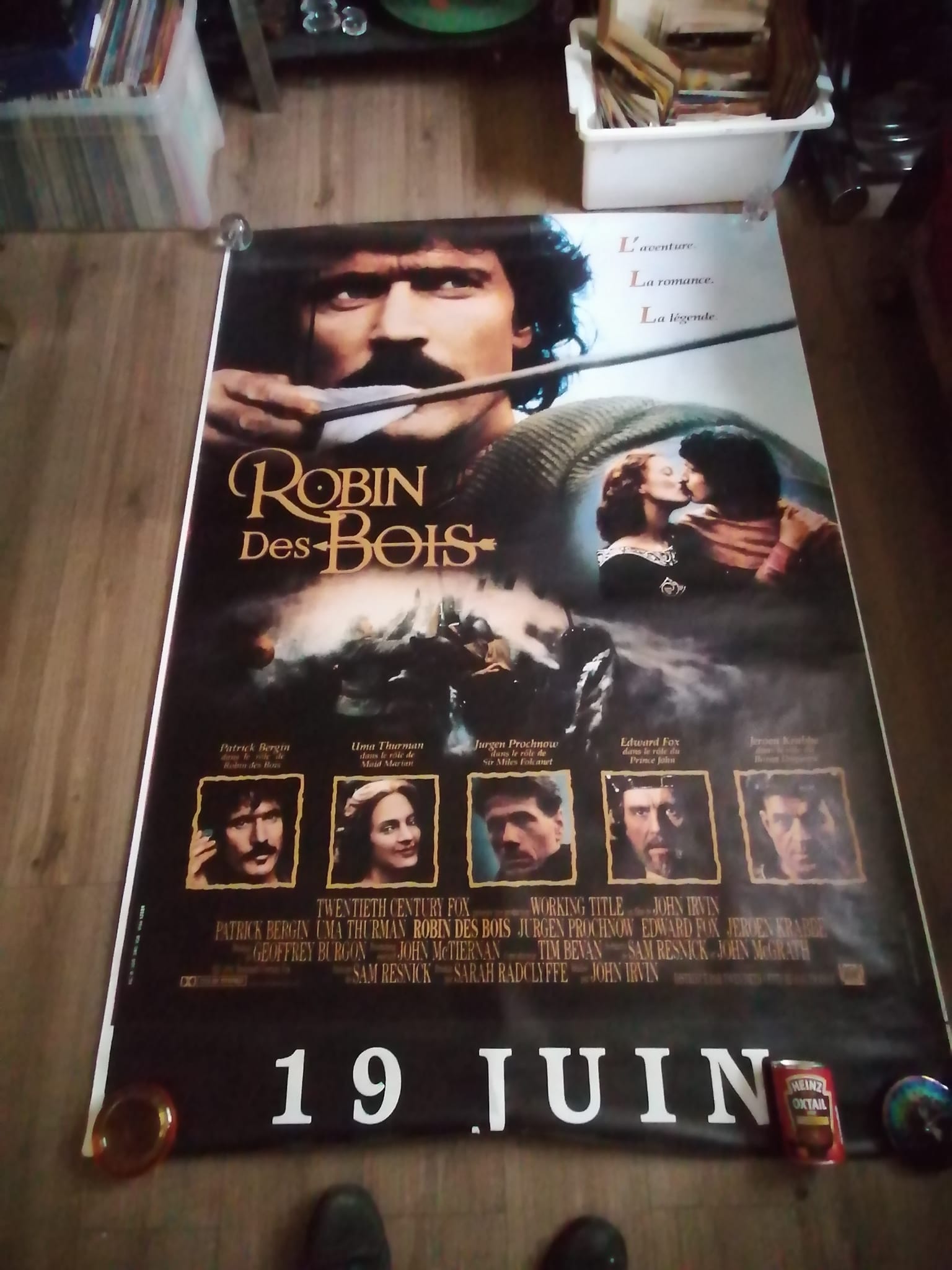 1991 Genuine Massive French Lightbox Poster 120 x 160cm Robin De Bois (Robin hood prince of thieves) Patrick Bergin, Uma Thurman